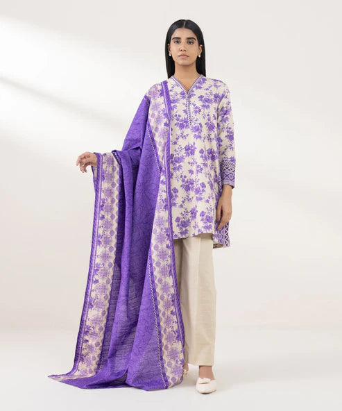 SAPPHIRE | UNSTITCHED 3 PIECE PRINTED KHADDAR SUIT PDY24V938SOU
