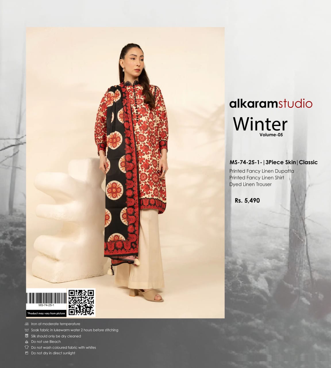 ALKARAM DORIA LINEN 3PC