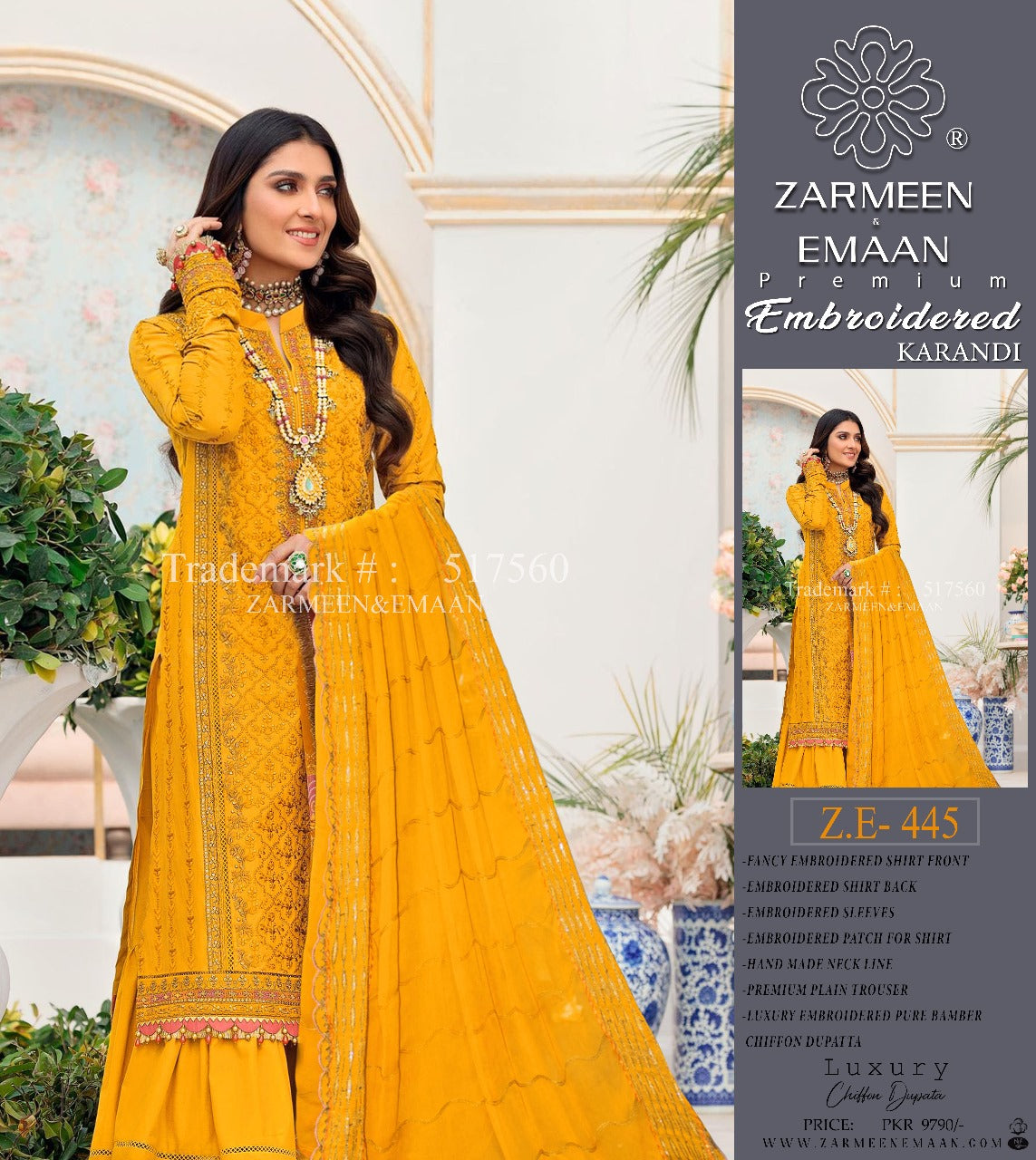 ZARMEEN & EMAAN LUXURY KARANDI 3PC