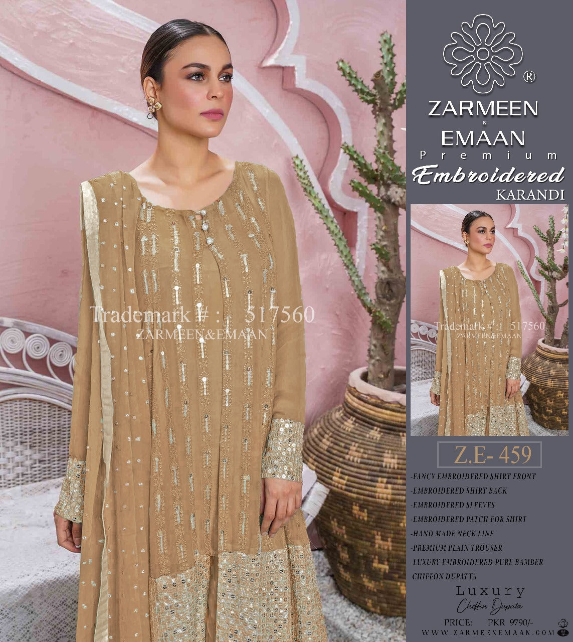 ZARMEEN & EMAAN LUXURY KARANDI 3PC