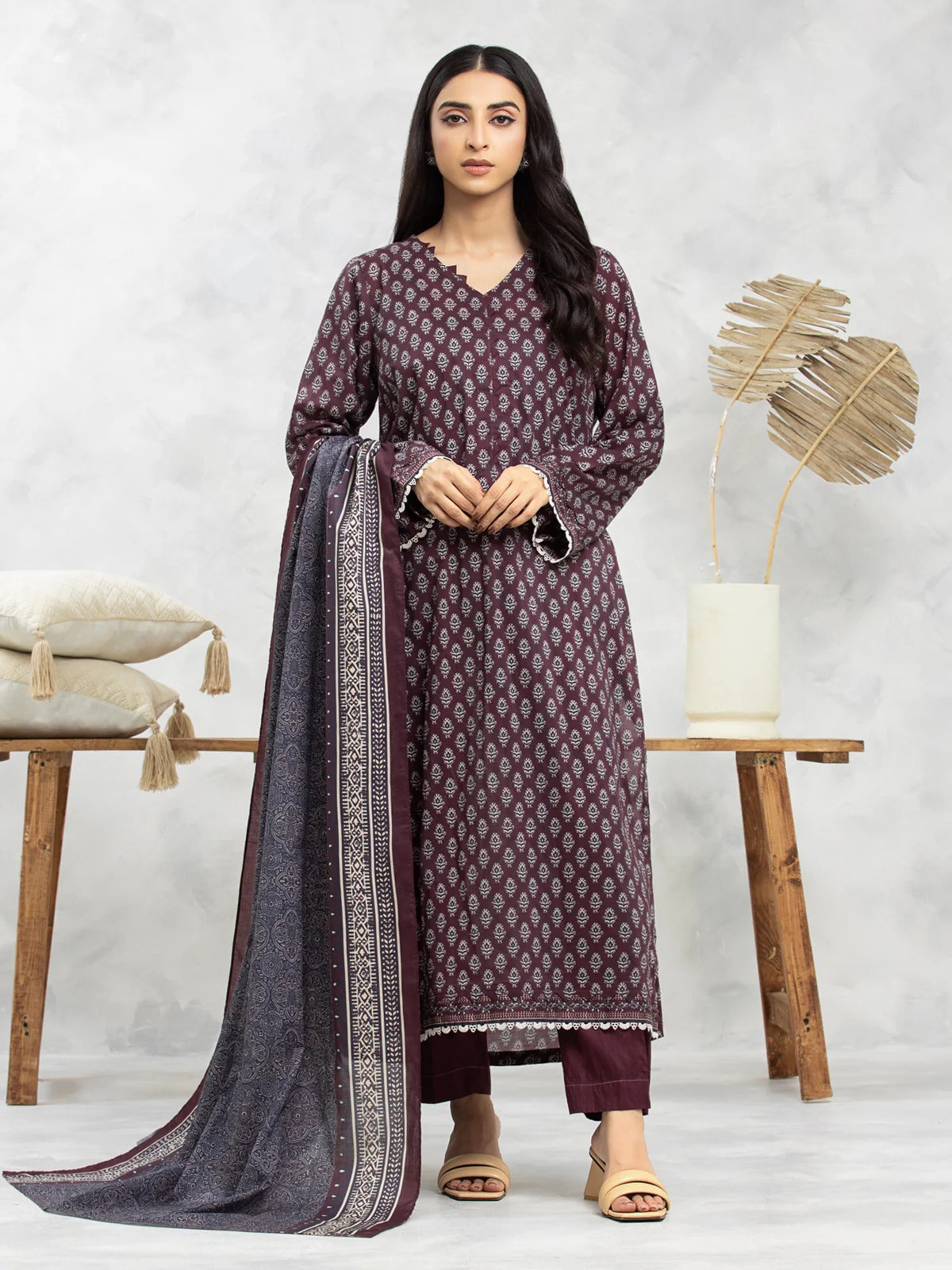 Unstich Edenrobe Linen Printid 3Piece