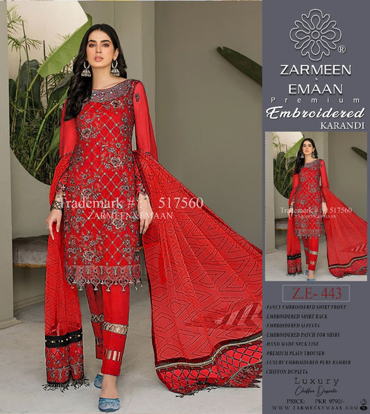 ZARMEEN & EMAAN LUXRY KARANDI 3PC