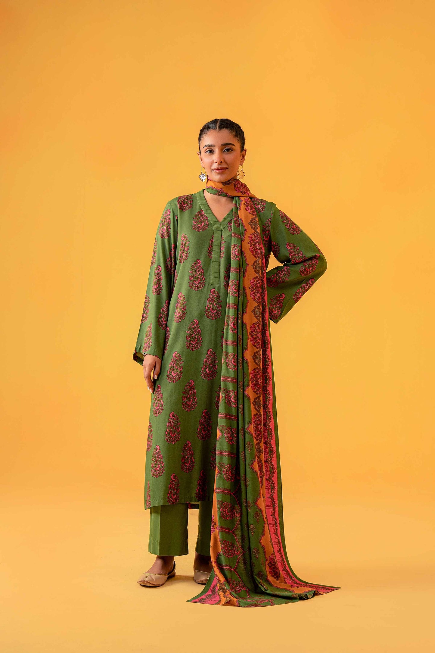 Nishat With You Unstitched Printed Khaddar 3Pc Suit - 42304009