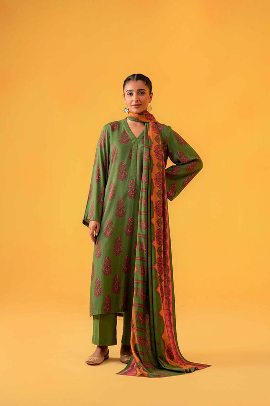 Nishat With You Unstitched Printed Khaddar 3Pc Suit - 42304009