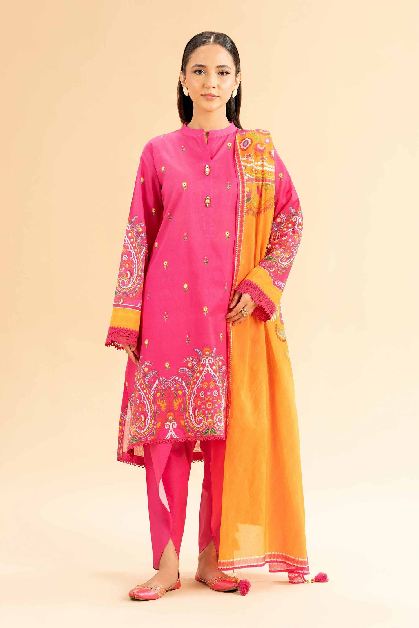 3 Piece - Digital Printed Loose Fabric - 42503136