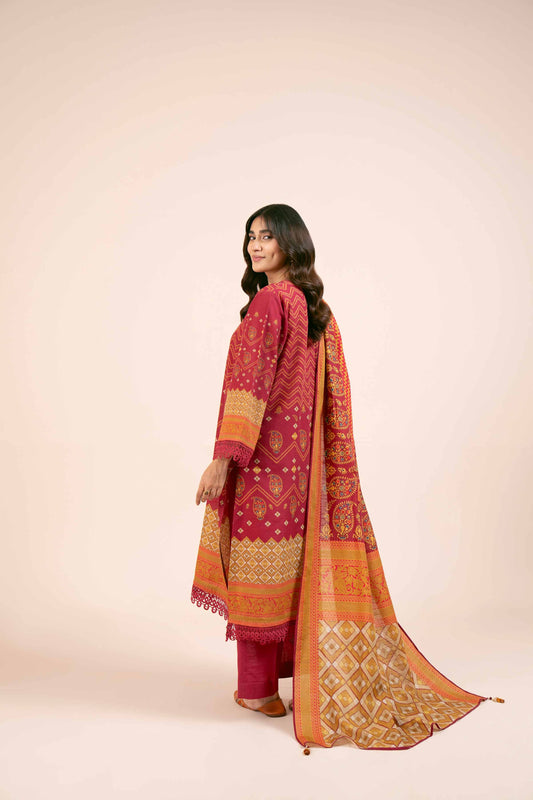 3 Piece - Digital Printed Suit - 42404507 Unstitched