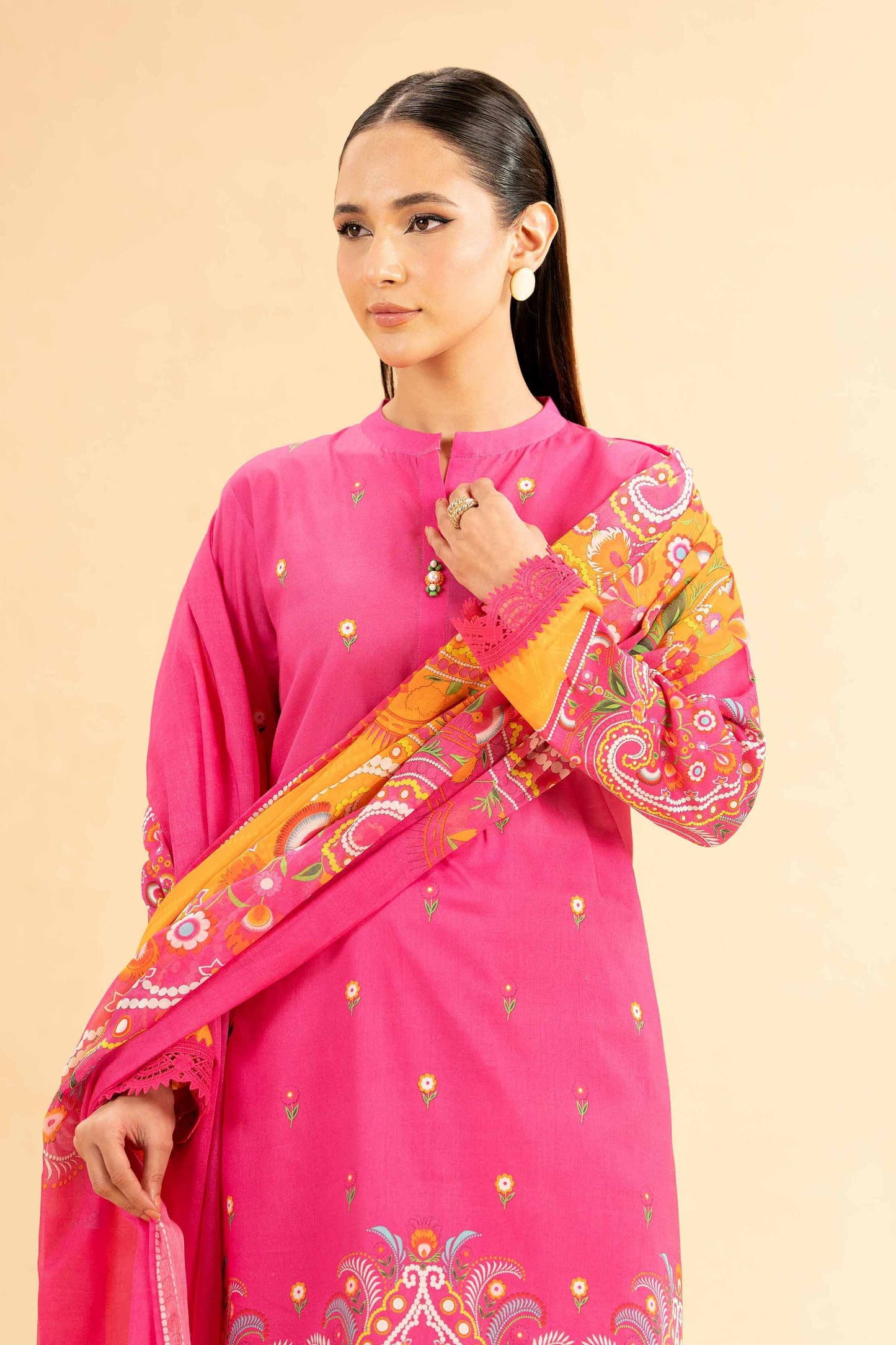 3 Piece - Digital Printed Loose Fabric - 42503136