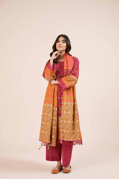 3 Piece - Digital Printed Suit - 42404507 Unstitched