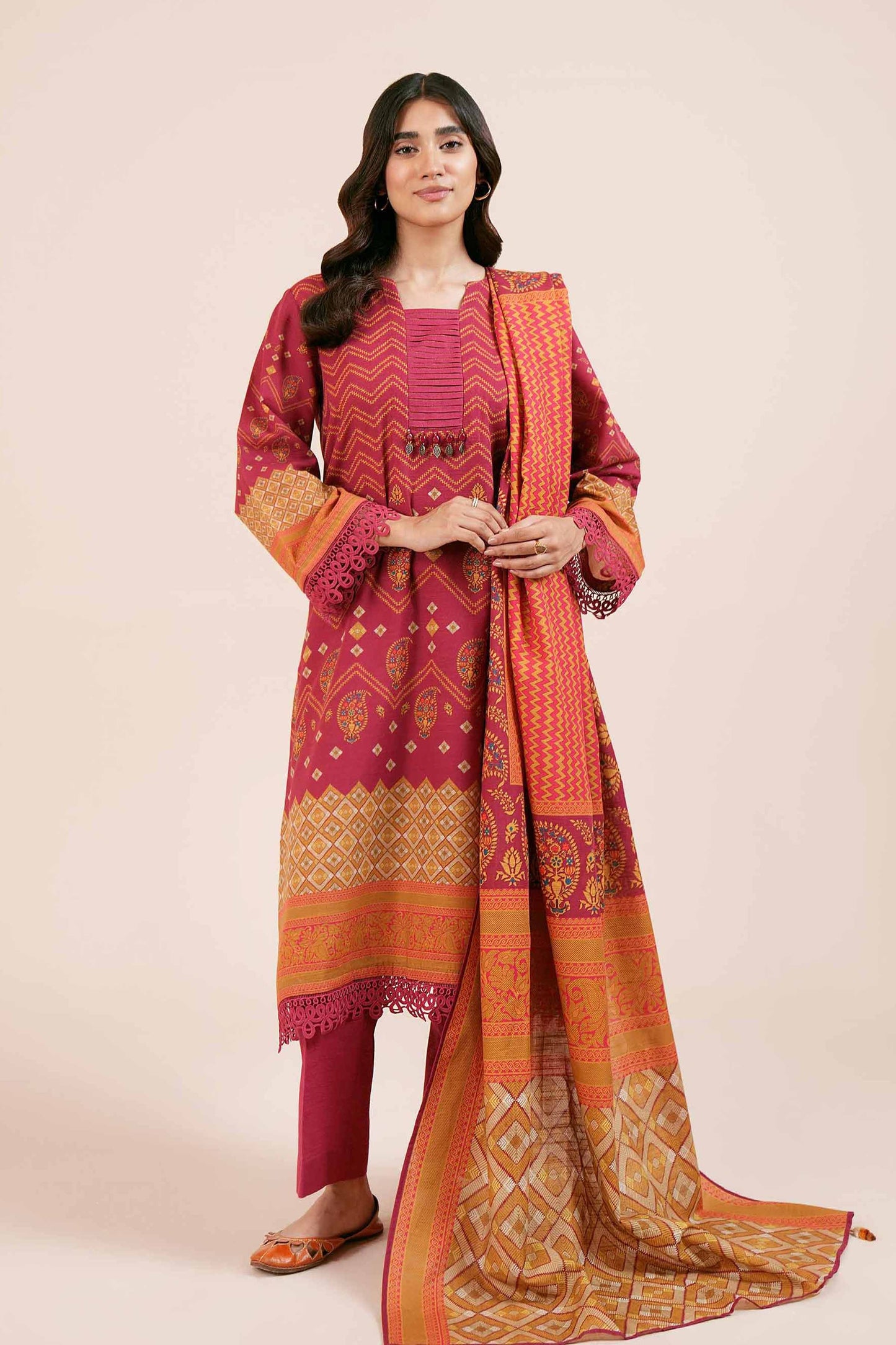 3 Piece - Digital Printed Suit - 42404507 Unstitched