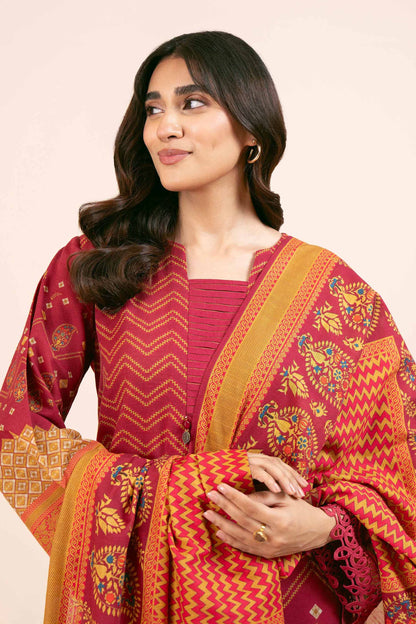 3 Piece - Digital Printed Suit - 42404507 Unstitched