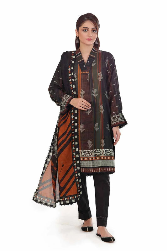 3 Piece Unstitched Printed Khaddar Suit CA-42078