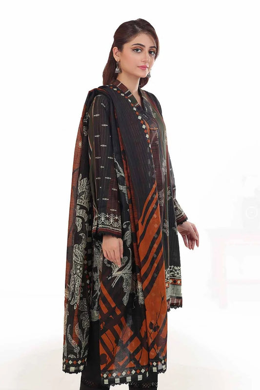 3 Piece Unstitched Printed Khaddar Suit CA-42078