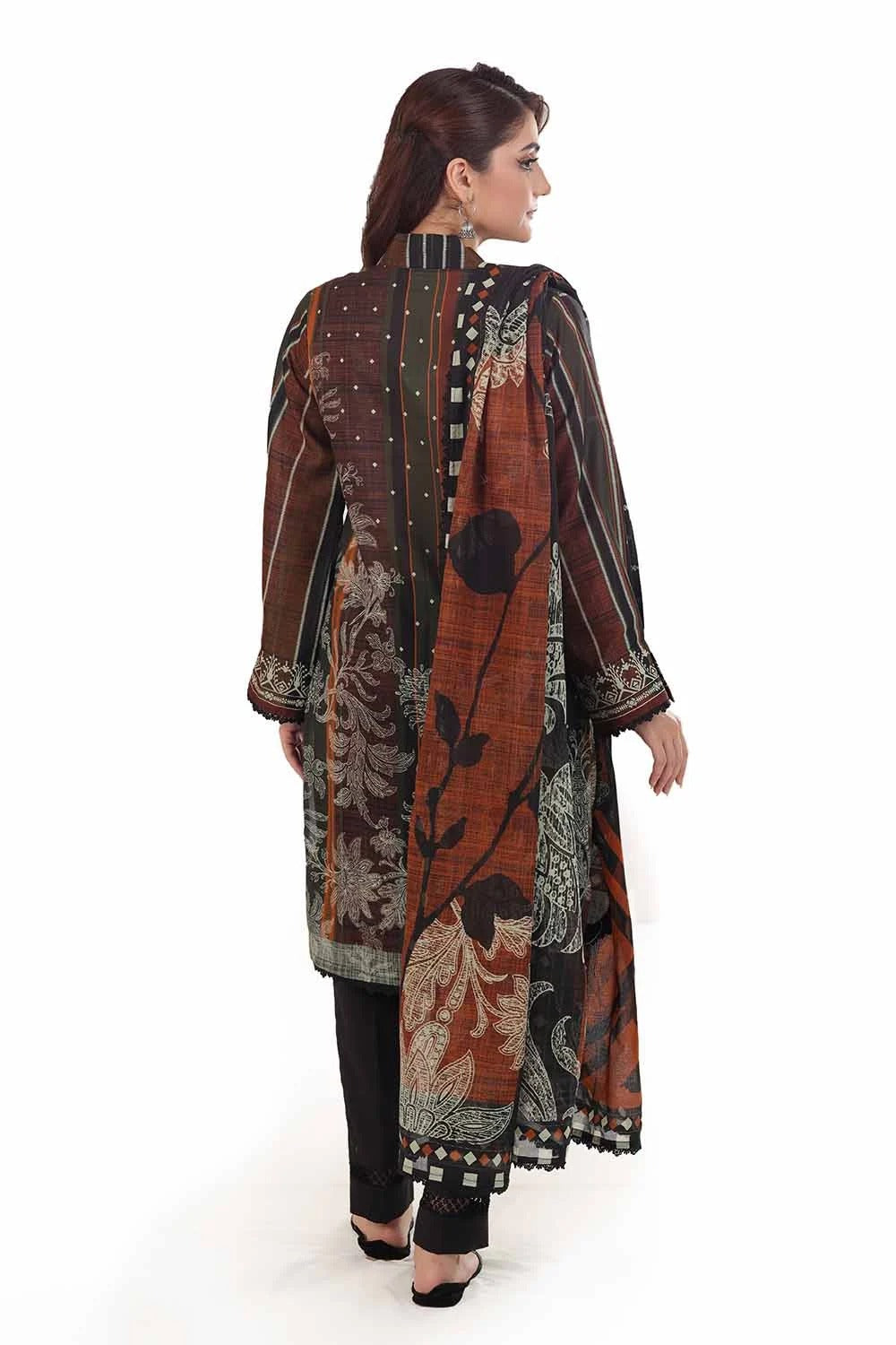 3 Piece Unstitched Printed Khaddar Suit CA-42078