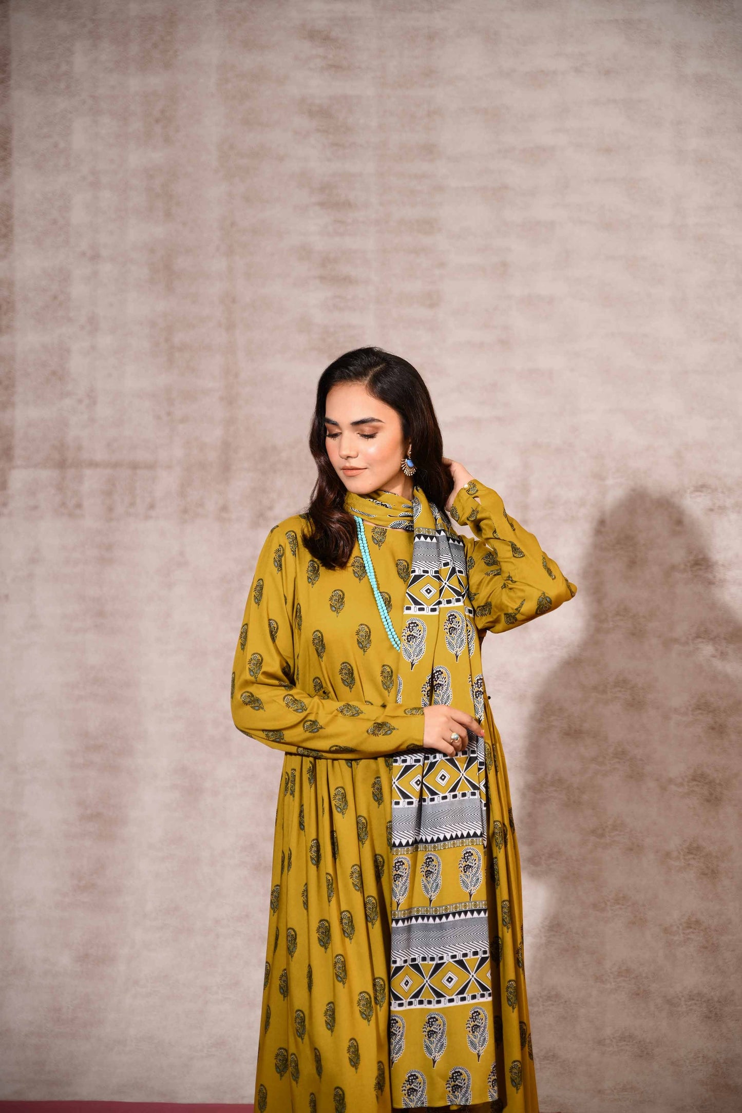 Nishat With You Unstitched Printed Khaddar 3Pc Suit - 42303178